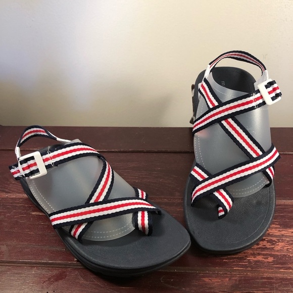 Madden Girl Shoes - Madden Girl Women's Strappy Casual Sandals Red/White/Blue Size 9 NWT